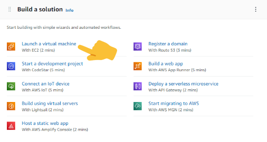 AWS Launch Instance Dashboard