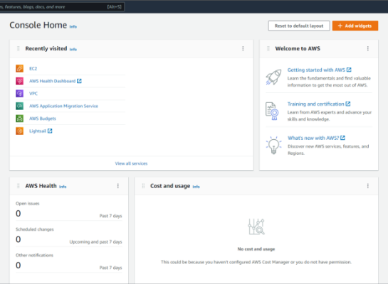 AWS Dashboard