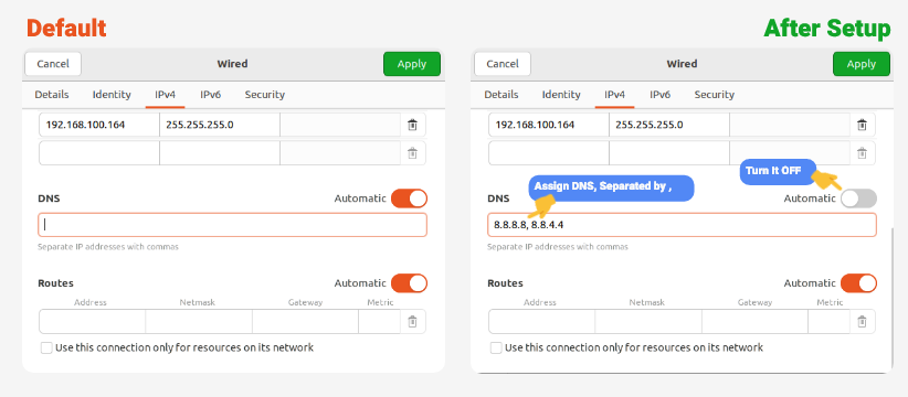 Ubuntu DNS Nameservers Prompt
